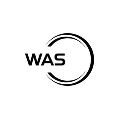 Fototapeta premium WAS set ,WAS logo. W A S design. White WAS letter. WAS, W A S letter logo design. Initial letter WAS letter logo set, linked circle uppercase monogram logo. W A S letter logo vector design. 