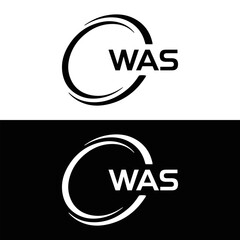 WAS set ,WAS logo. W A S design. White WAS letter. WAS, W A S letter logo design. Initial letter WAS letter logo set, linked circle uppercase monogram logo. W A S letter logo vector design.	