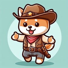 Cute Sheriff Shiba Inu puppy