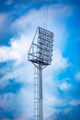 Stadium lights with dramatic sky background. This image is suitable for a variety of projects