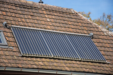 Fototapeta premium High Efficiency Fast Assemblyheat Pipe Solar Collector ,Solar Hot Water System in Germany 2023