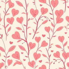 Simple Seamless Cute Valentine's Day Pattern in Light Pink

