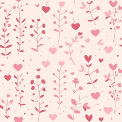 Simple Seamless Cute Valentine's Day Pattern in Light Pink

