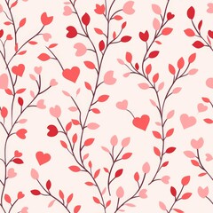 Simple Seamless Cute Valentine's Day Pattern in Light Pink

