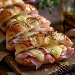 Oven-Baked Ham and Swiss Sandwiches