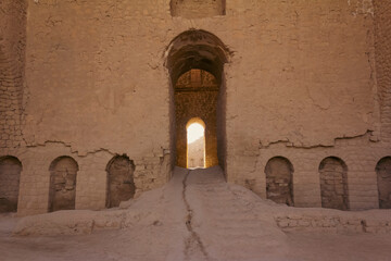 Fototapeta premium Ruins of Palace of Ardashir Pāpakan built in 224 A.D in Fars province, Iran representing ancient Persian architecture.