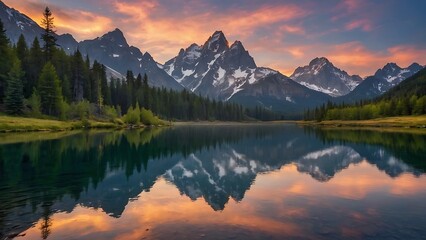 sunset in the mountains Alpine Majesty A Glimpse into Nature's Grandeur