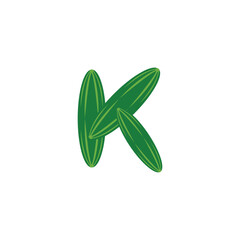 Letter K cucumber logo icon vector template eps