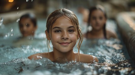 Obraz premium child in the pool