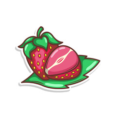 hand draw strawberry fruit illustration art

