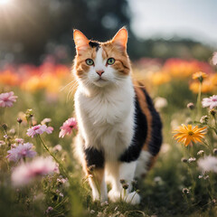 cat on the grass