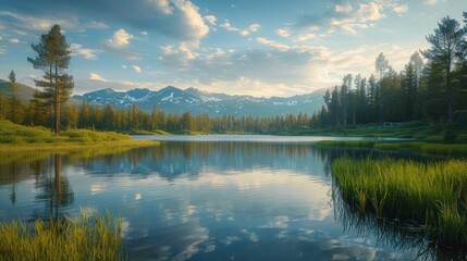 A serene landscape transforms into a visualization of customer feedback statistics.