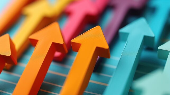 A series of arrows point upward, indicating an improvement in customer ratings.