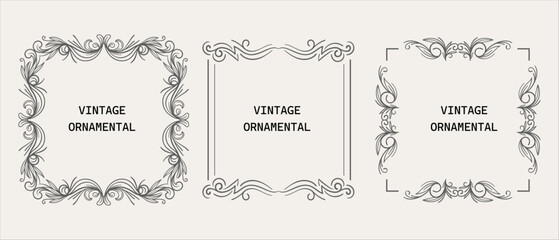 Vintage frame elegant vector set