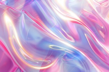 Liquid Dreams: Flowing Holographic Waves in Pastel Tones