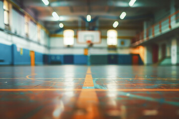 blurred photograph of Basketball court. - obrazy, fototapety, plakaty