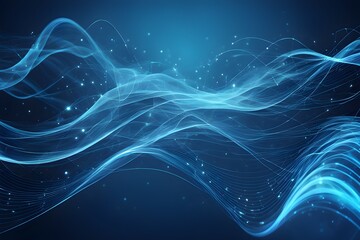 A blue wave with a lot of dots and stars