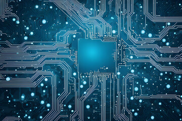 A blue background with a white square in the middle