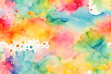 A colorful painting with splatters of paint that creates a vibrant