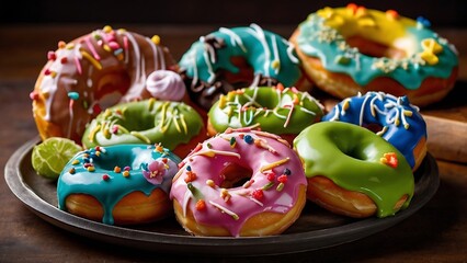 easter cake and easter eggs Epicurean Elegance 8K Portrait of Exquisite Donut Artistry