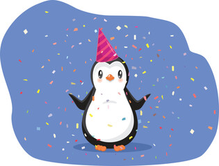 Penguin Awareness Day Celebration Vector Cartoon illustration. Cheerful animal symbol of winter and Christmas 
