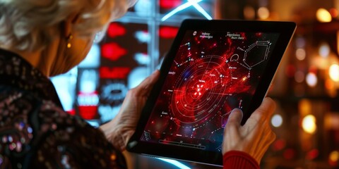 Modern Astrology Workshop Integrating Technology: Participants Engage with Astrology Apps on Tablets