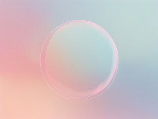 pastel colored gradient background with a glowing white circle in the center.