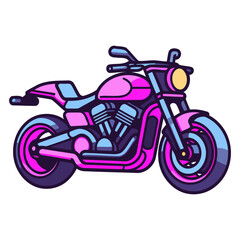An icon representing a motorcycle, rendered in a vector style with a streamlined frame, two wheels