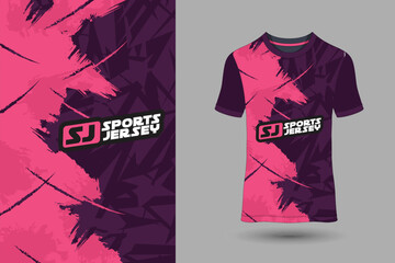 Pink sports jersey for soccer, downhill, cycling, football, gaming, running