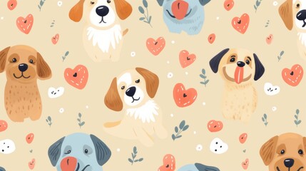 Dogs and hearts baby patterns