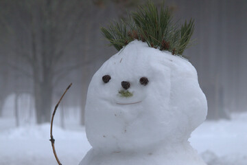 snowman on the snow