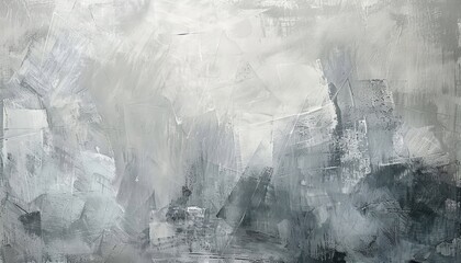 The image is a grey abstract painting. It has a rough texture and a cool tone. The painting is simple and elegant, and it would be a perfect addition to any home or office.