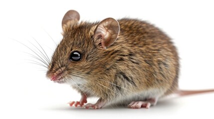 Close-up of a striped field mouse, isolated, showcasing its distinctive markings and curious eyes, AI Generative