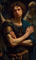 Archangel Gabriel, celestial messenger and defender, bearer of divine strength, singularly revered across judaism, christianity, and islam. - obrazy, fototapety, plakaty