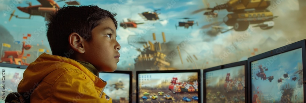 Poster Indian Teen Boy Engages in Robotics Programming for Back to School Workshop
