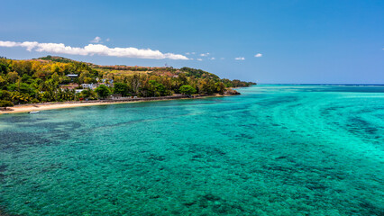 View of Baie du Cap from Maconde Viewpoint, Savanne District, Mauritius, Indian Ocean, Africa. View...