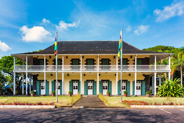 Colonial villa Mon Plaisir, Pamplemousses Botanical Garden, Mauritius, Africa