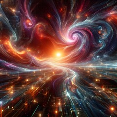 Obraz premium Fusion flare abstract colorful shapes background display of vibrant hues and dynamic patterns