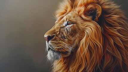 Naklejka premium Captivating Close Up of Hyper Majestic Lion Portrait