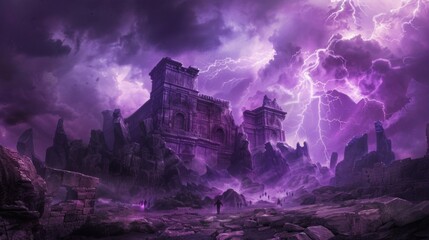 As the sky turned an ominous shade of purple the ground began to shake violently. People ran in fear as the ancient magic that had . .