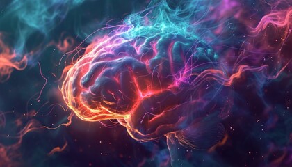 Dynamic visualization of human thought, showcasing intricate neural connections and intellectual depth through realistic brain structures and vibrant colors.