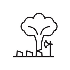 Deforestation Icon - Cut Tree Icon