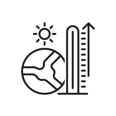 Global Warming Icon - Temperature increase Icon