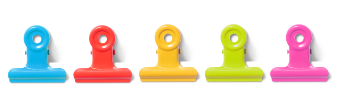 カラフルな目玉クリップ