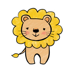 Cute lion illustration.