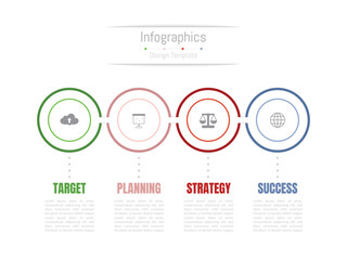 Infographic 4 options design elements for your business data. Vector Illustration.