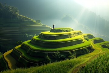 terraces of rice fields in Indonesia