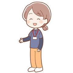 ポロシャツスタッフの男性