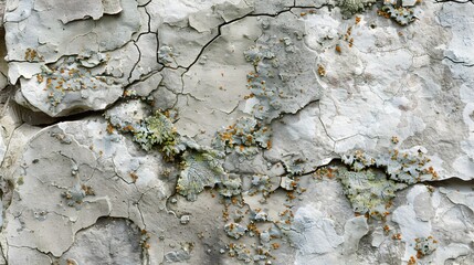 Weathered and Textured Stone Surface with Natural Imperfections and Organic Elements