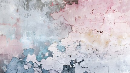 Weathered Abstract Art Design with Faded Pastel Shades and Textured Layers
